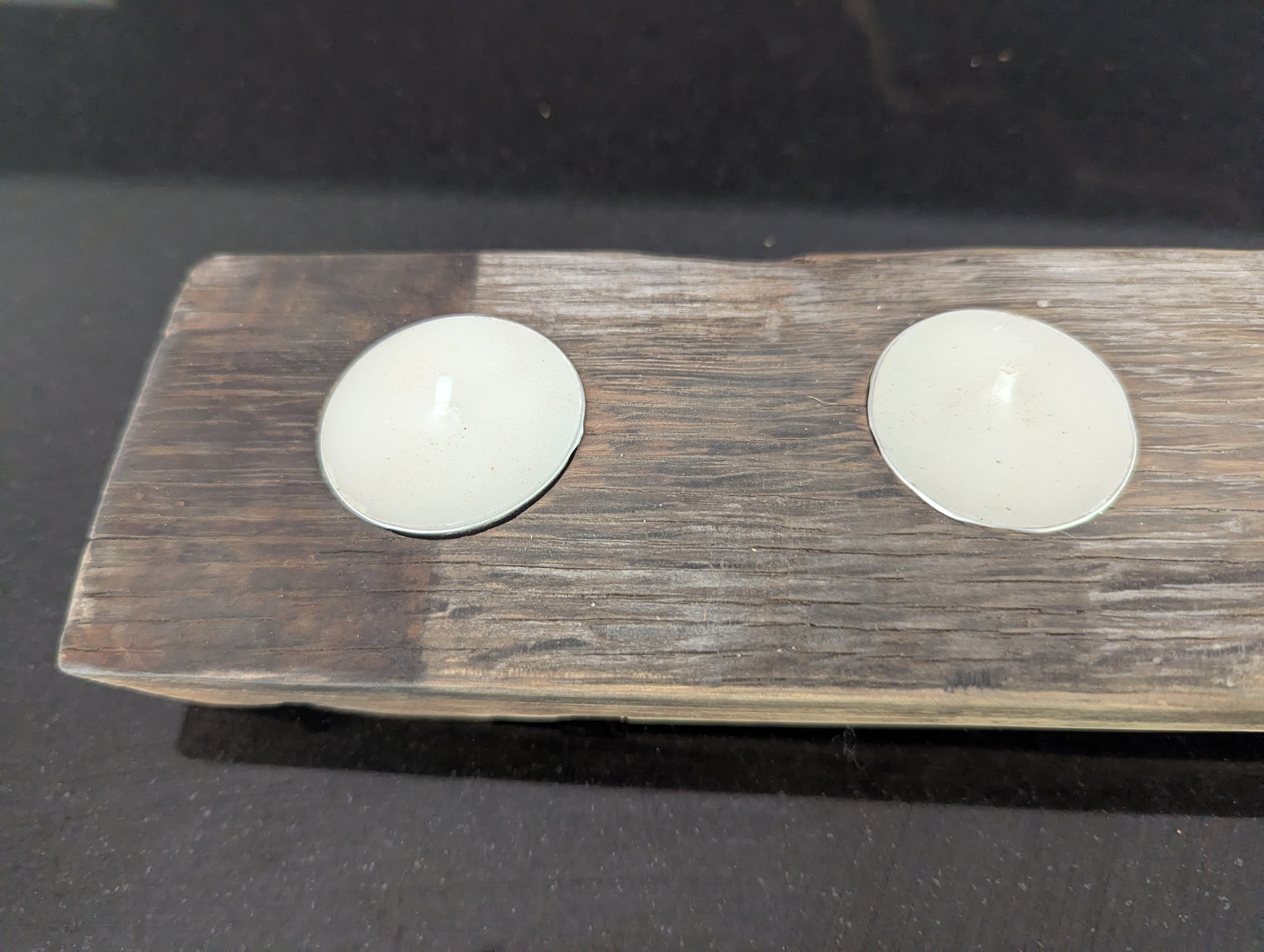 Oak Whiskey Barrel Stave Candle Holder